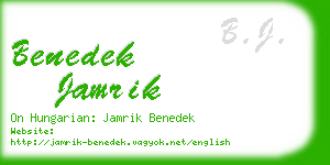 benedek jamrik business card